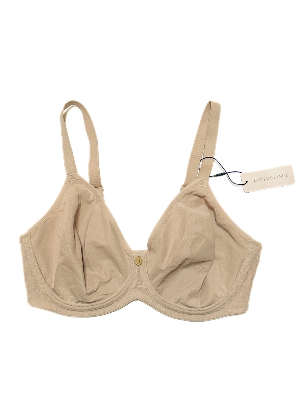 NWT Understance Anti-Chafe Cooling Flexwire Unpadded Demi Bra Champagne 30DDD